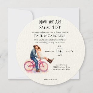 Modern Casual Romantic Couple Wedding Illustration Invitation