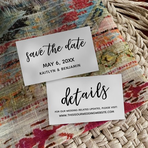 Modern Casual Save the Date  Wedding Detail Card