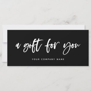 Modern Casual Script Black Gift Certificate