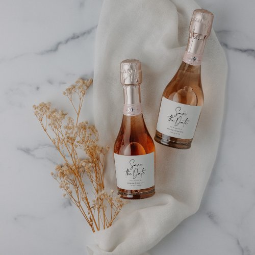 Modern casual script black save the date wedding