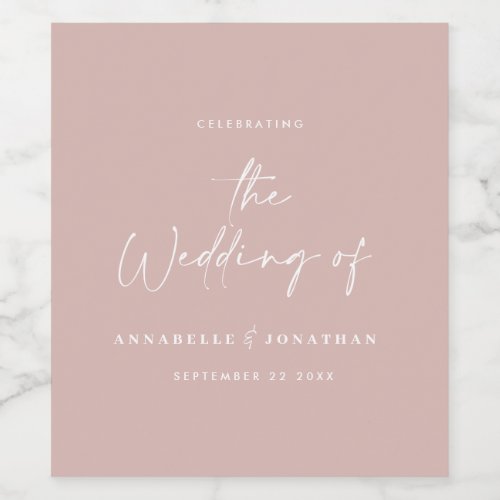 Modern casual script blush pink typography wedding
