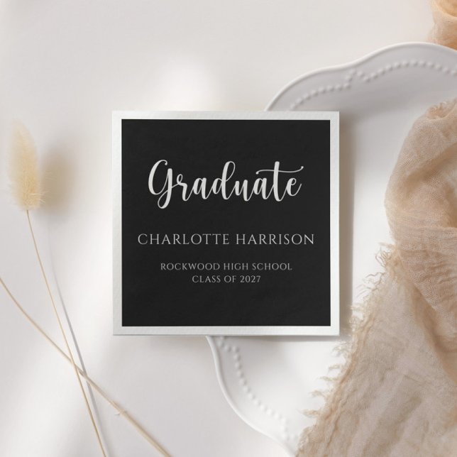 Modern Casual Script Graduation Paper Napkins (Creator Uploaded)