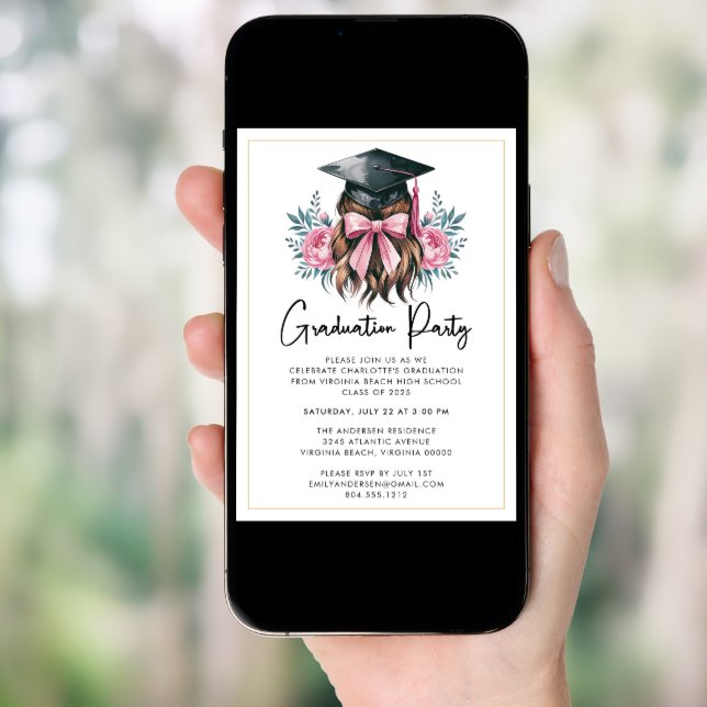 Modern Casual Script Graduation Party Invitation (Front Digital)