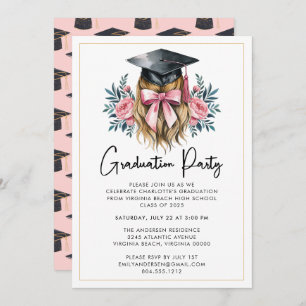 Modern Casual Script Graduation Party Invitation