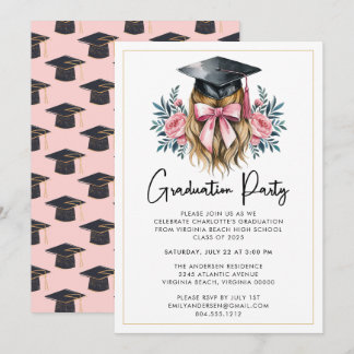 Modern Casual Script Graduation Party Invitation