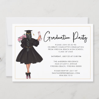 Modern Casual Script Graduation Party Invitation