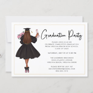 Modern Casual Script Graduation Party Invitation