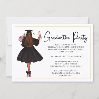 Modern Casual Script Graduation Party Invitation