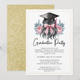 Modern Casual Script Graduation Party Invitation