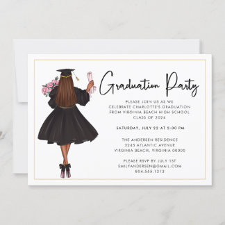 Modern Casual Script Graduation Party Invitation