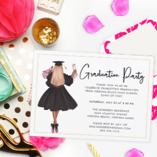Modern Casual Script Graduation Party Invitation