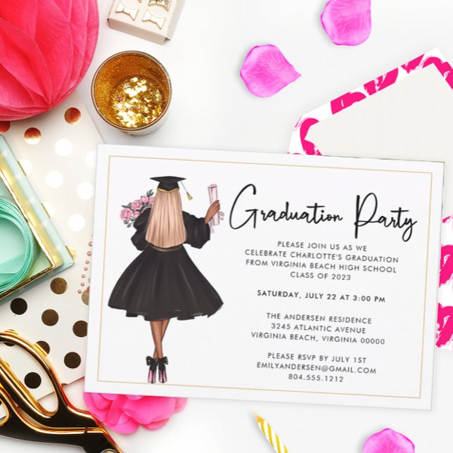 Modern Casual Script Graduation Party Invitation (Creator Uploaded)
