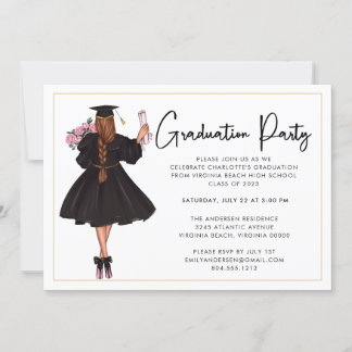Modern Casual Script Graduation Party Invitation