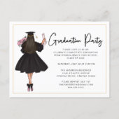 Modern Casual Script Graduation Party Invitation Postcard (Front)