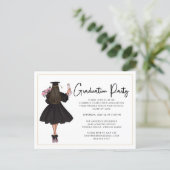 Modern Casual Script Graduation Party Invitation Postcard (Standing Front)