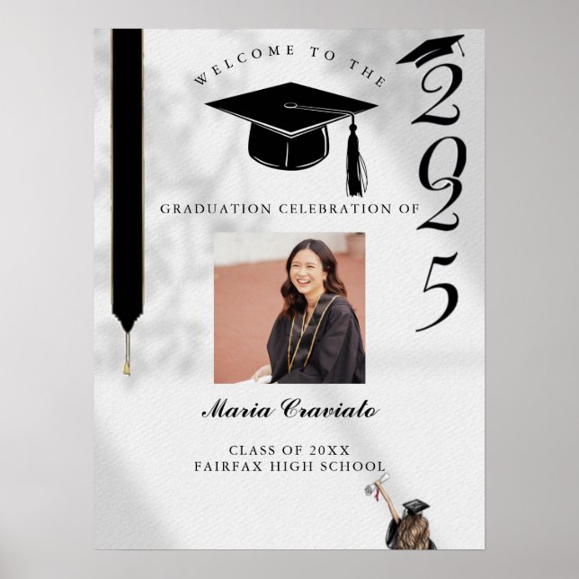 Modern Casual Script Graduation Party Welcome Sign (Front)