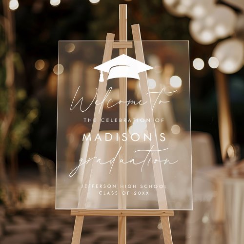 Modern Casual Script Graduation Party Welcome Sign