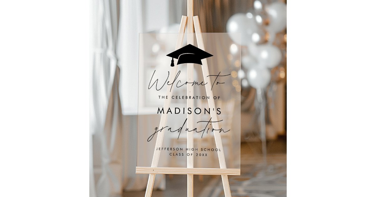 Modern Casual Script Graduation Party Welcome Sign | Zazzle