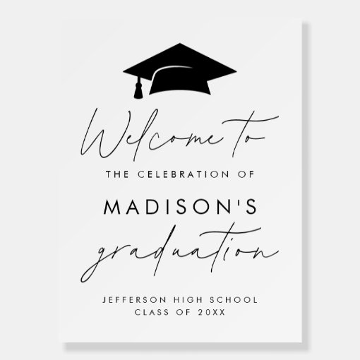 Modern Casual Script Graduation Party Welcome Sign | Zazzle