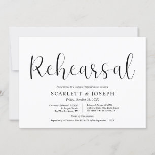 Modern Casual, Wedding Rehearsal and Dinner Invitation