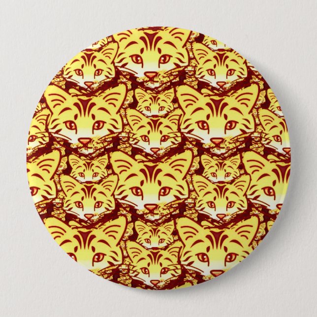 Modern cat art button (Front)