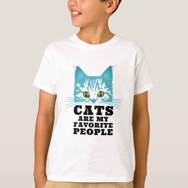 Modern Cat Humor Sarcasm Black Bold Typography T-Shirt (Front)