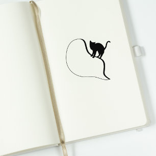 Modern Cat Journal Rubber Stamp