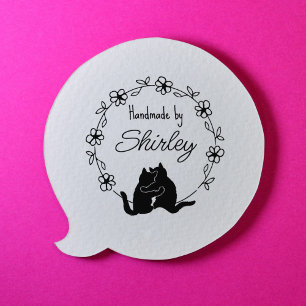 Modern Cat Logo Handmade Rubber Stamp