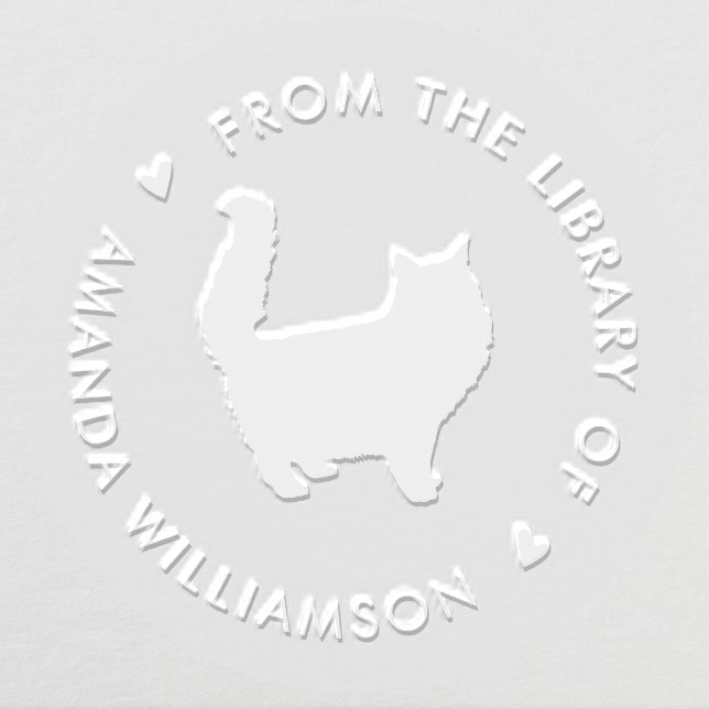 Modern Cat Lover Custom Library Book  Embosser (Design)
