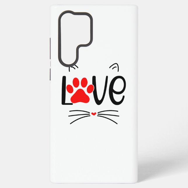 Modern Cat Lover Paw Samsung Galaxy Case (Back)