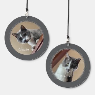 Modern Cat Memorial Remembrance Custom Pet Photos Wind Chime