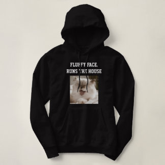 Modern Cat Mom Custom Text Pet Photo White Black Hoodie