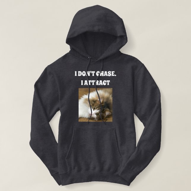 Modern Cat Mom Dark Grey Customized Cute Pet Photo Hoodie (Design Front)