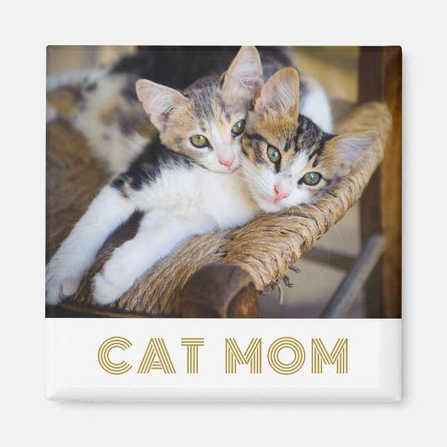 Modern Cat Mom Photo  Magnet (Front)