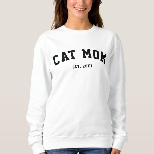 Modern Cat Mom Sport Varsity Sweatshirt
