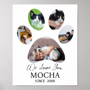 Modern Cat Photo Collage Pet Lovers Owner Gifts Poster