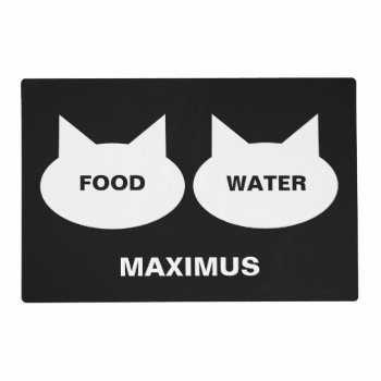 Modern Cat Silhouette Personalized Pet Placemat by mazarakes at Zazzle