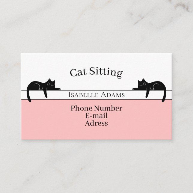 Modern Cat Sitting Business Card (Front)
