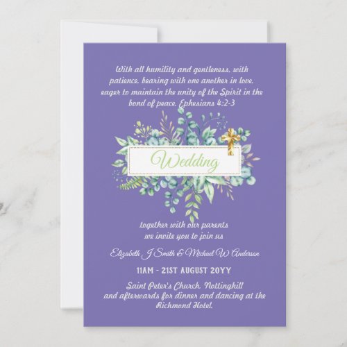 Modern Catholic Wedding Invitations Botanical