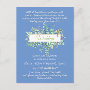 Modern Catholic Wedding Invitations Botanical