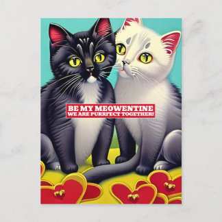 Modern Cats Meowentine Valentine's Day Postcard