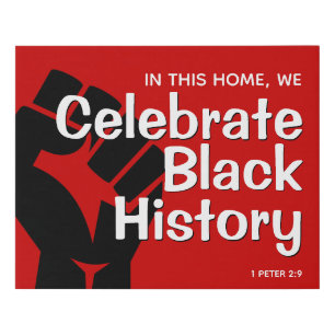 Modern CELEBRATE BLACK HISTORY Faux Canvas Print