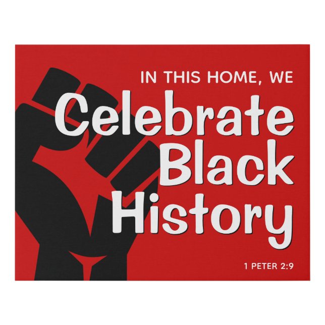 Modern CELEBRATE BLACK HISTORY Faux Canvas Print (Front)