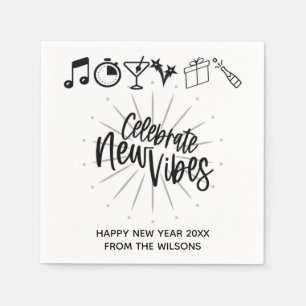 Modern Celebrate New Year Vibes Napkins