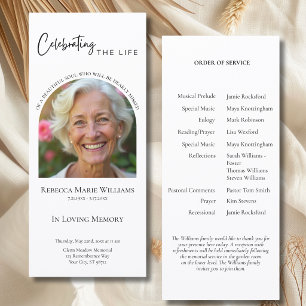 Modern Celebrating The Life Arch Photo Funeral Program