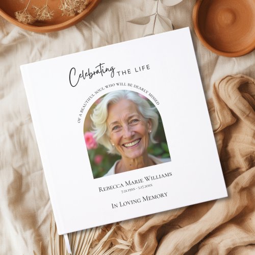 Modern Celebrating The Life Photo Funeral  Guest Book