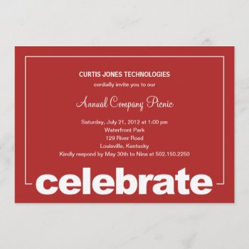 Modern Celebration Corporate/business Party Invita Invitation by orange_pulp at Zazzle