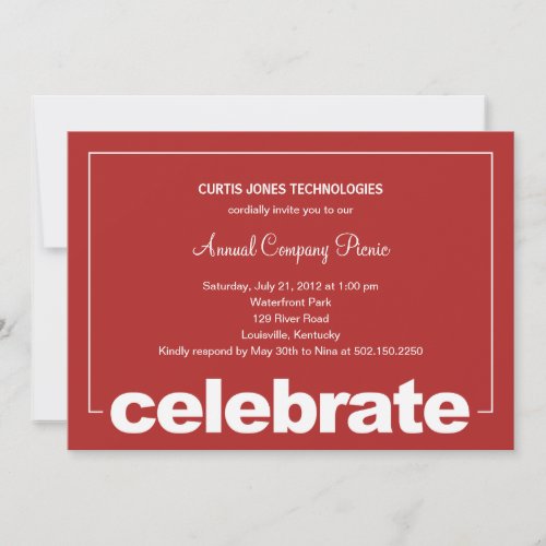 Modern Celebration CorporateBusiness Party Invita Invitation