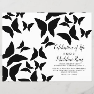 Modern Celebration of Life Butterflies Black Flyer
