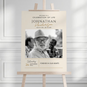 Modern Celebration Of Life Elegant Script Memorial Foam Board